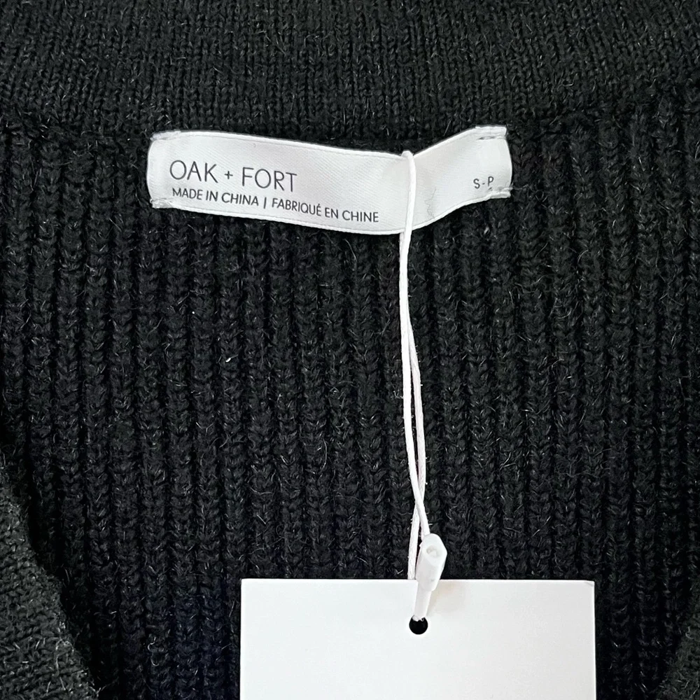 NWT Oak + Fort Button Down Vest Cardigan Black S - Picture 6 of 15
